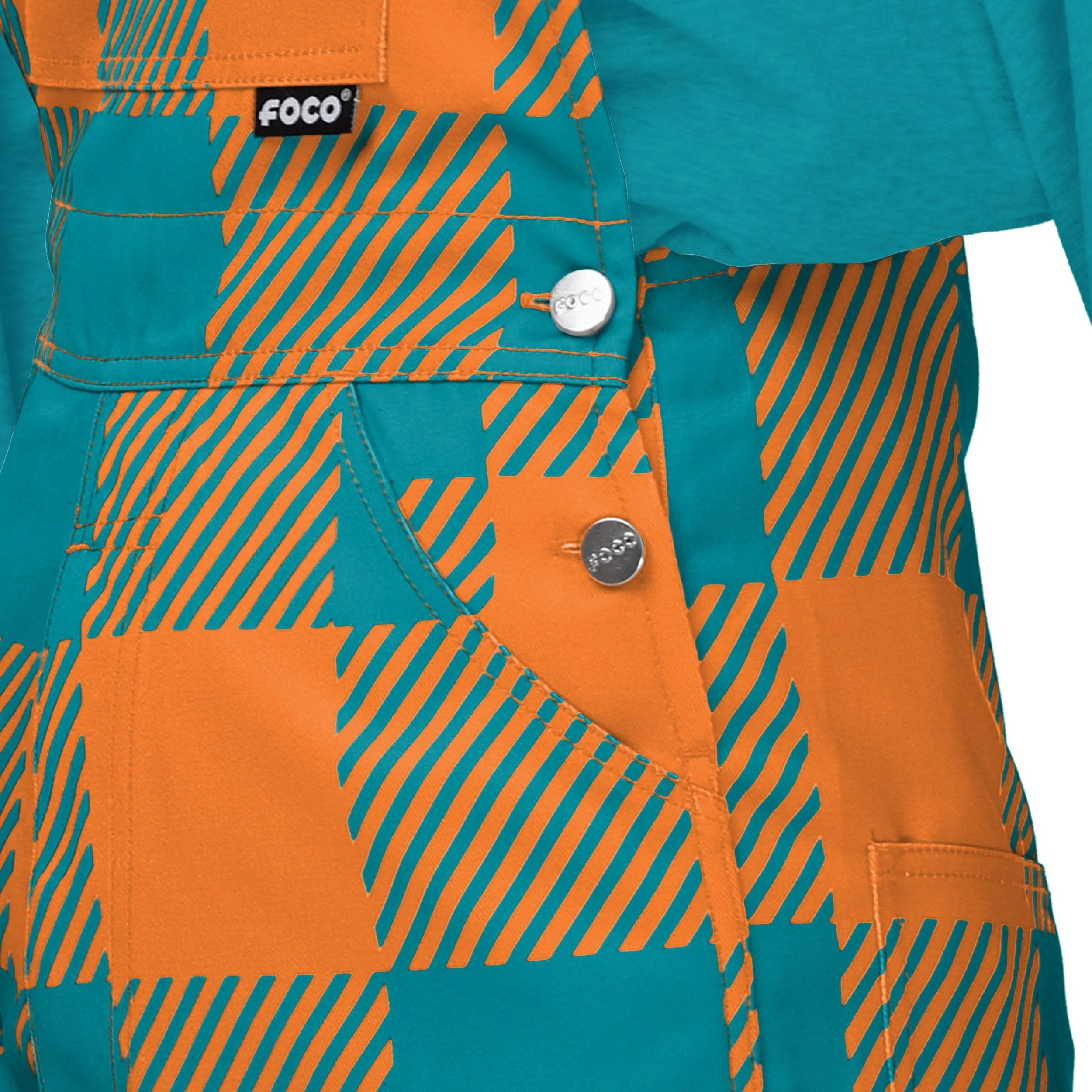 Miami Dolphins NFL Womens Plaid Bib Overalls