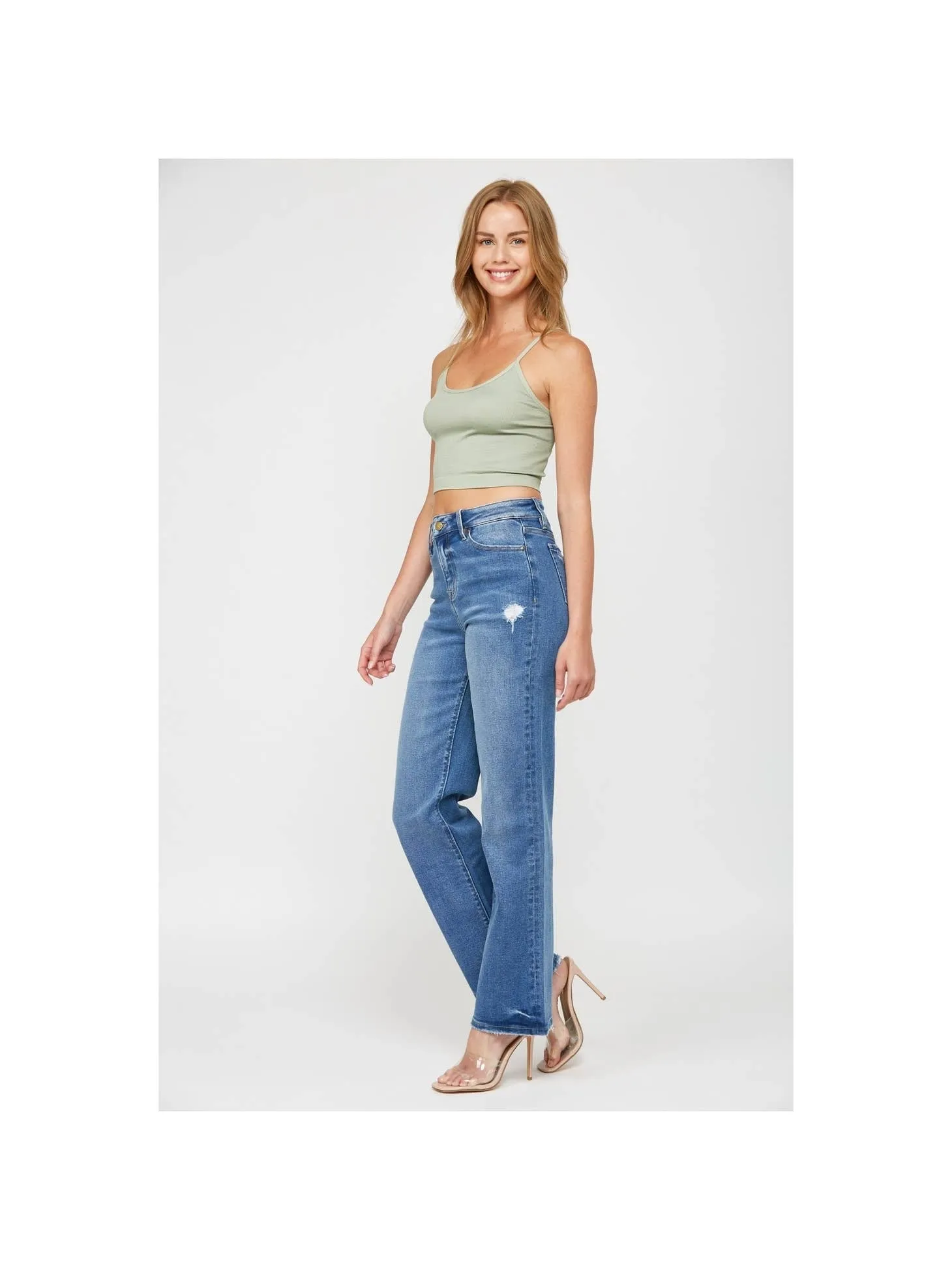 Mica Denim High Rise Straight Leg