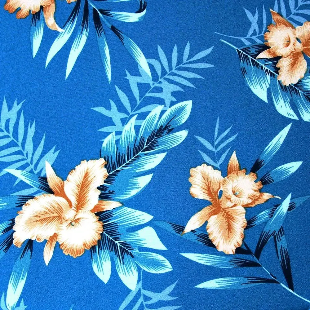 midnight blue hawaiian lady blouse