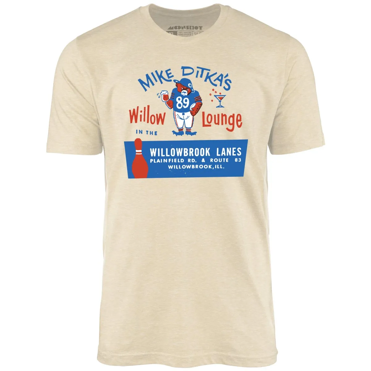 Mike Ditka's Willow Lounge - Willowbrook, IL - Vintage Bowling Alley - Unisex T-Shirt