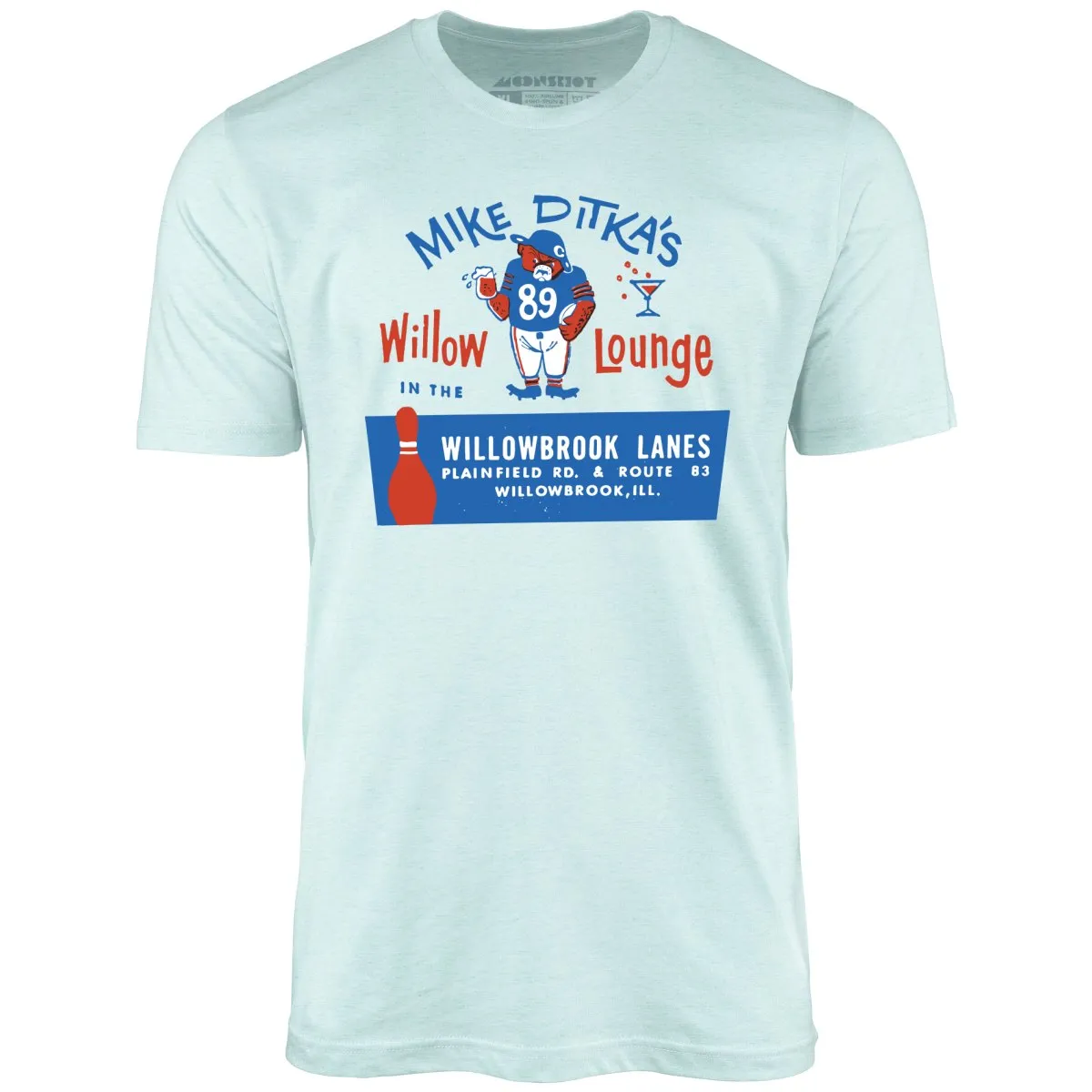Mike Ditka's Willow Lounge - Willowbrook, IL - Vintage Bowling Alley - Unisex T-Shirt