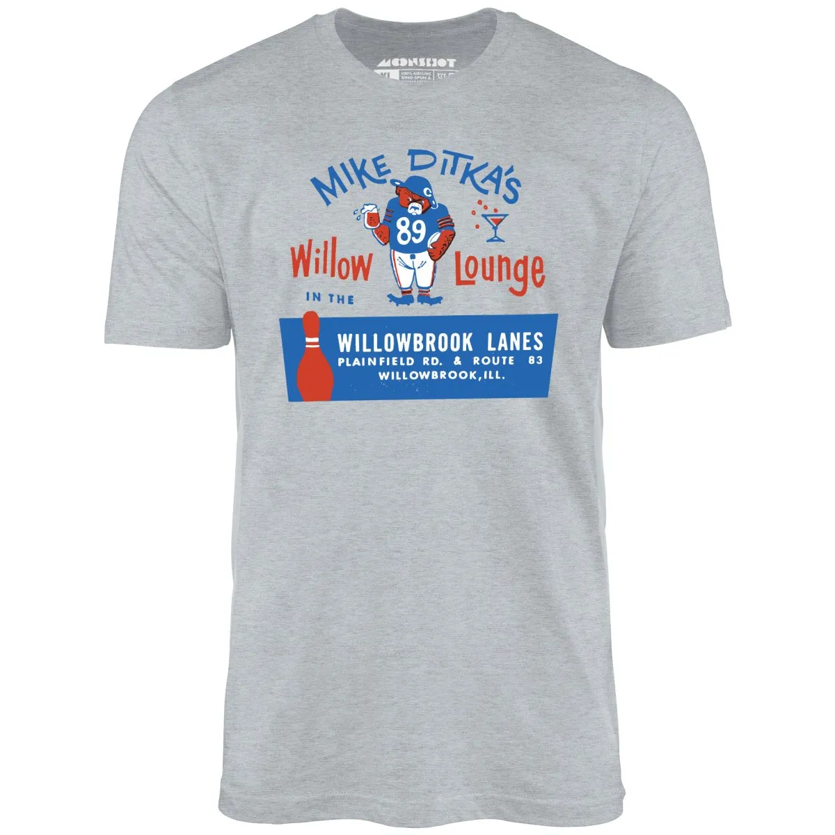 Mike Ditka's Willow Lounge - Willowbrook, IL - Vintage Bowling Alley - Unisex T-Shirt