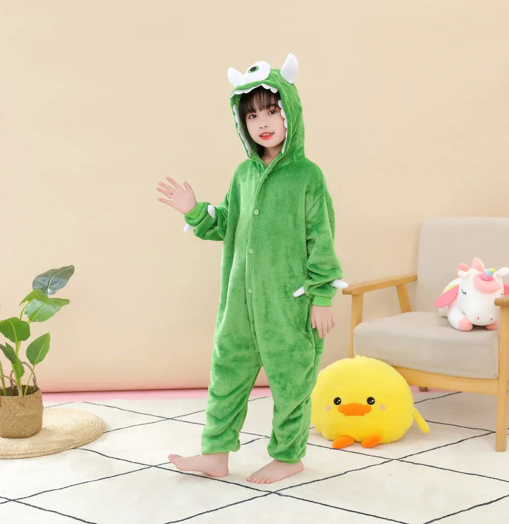 Mike Monster Kigurumi Pajamas Sullivan Kid Costumes