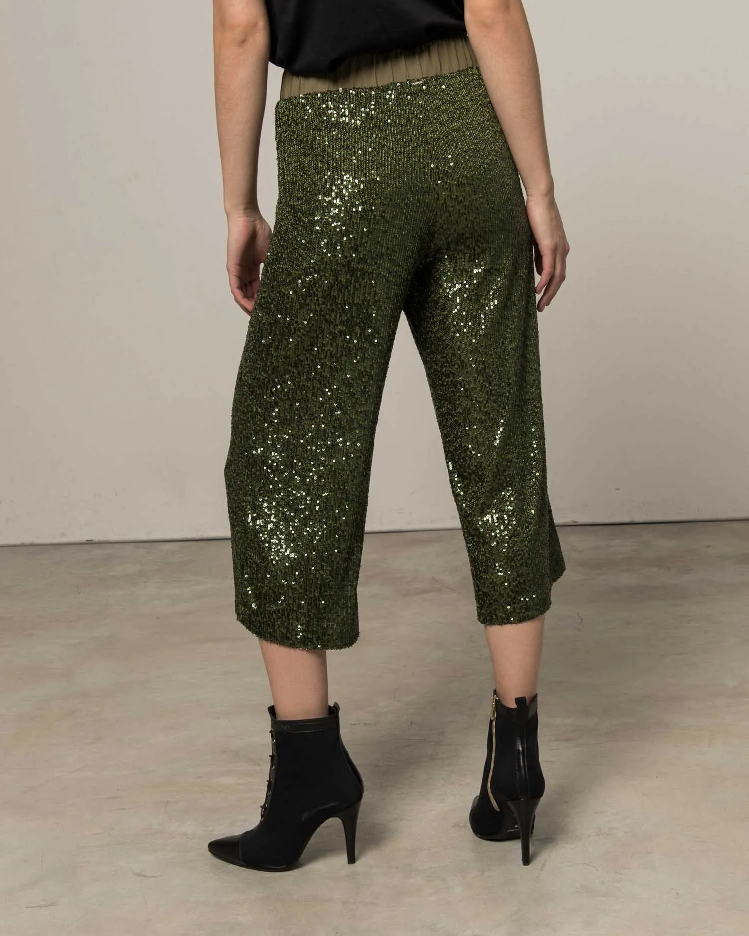 Military trousers with sequins