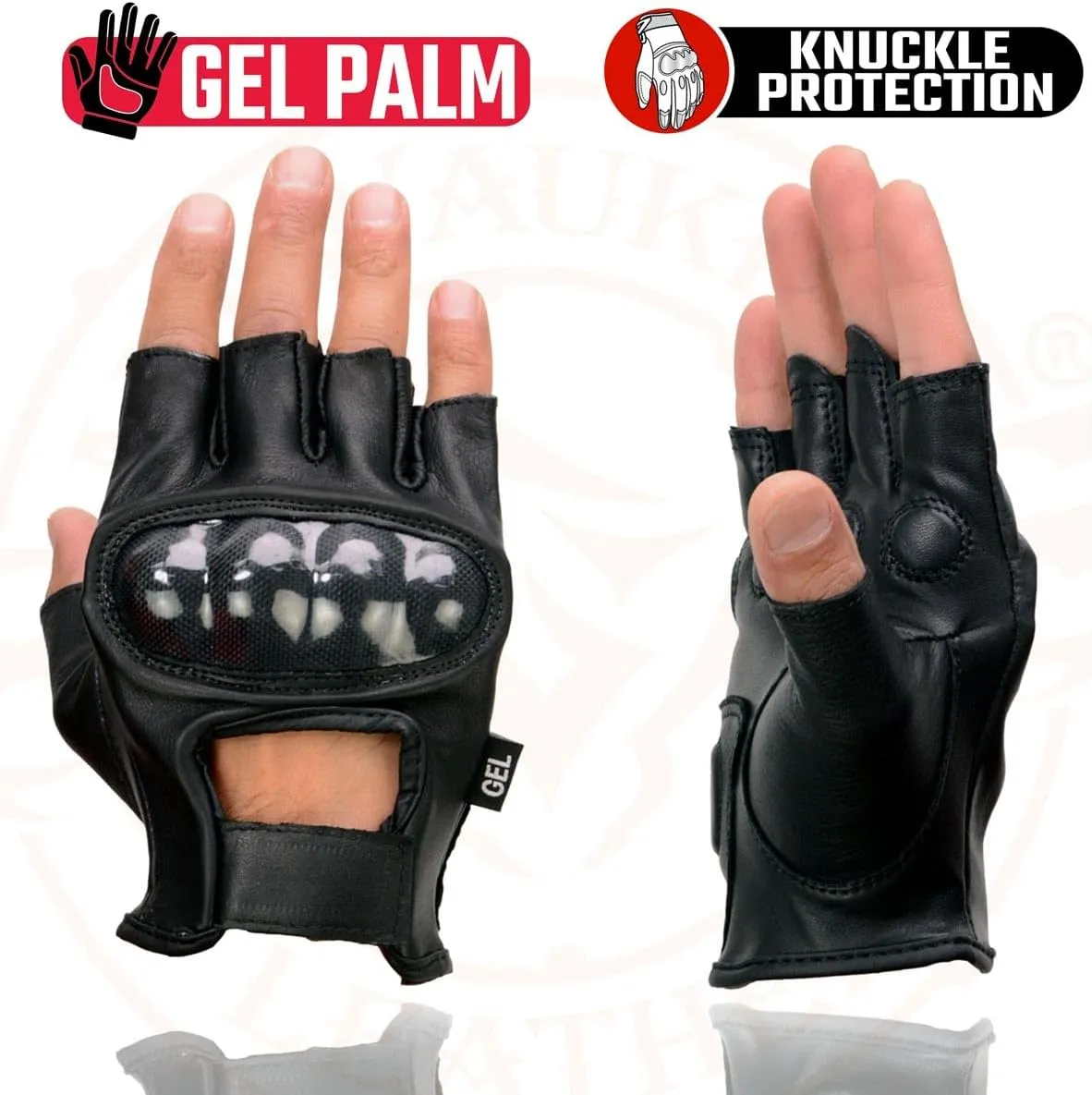 Milwaukee Leather Men's Leather Fingerless Gloves