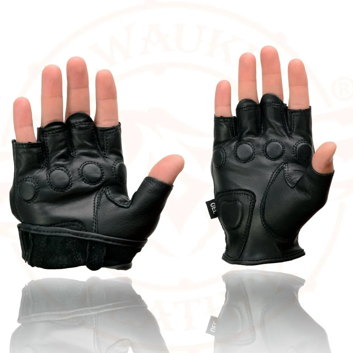 Milwaukee Leather Men's Leather Fingerless Gloves