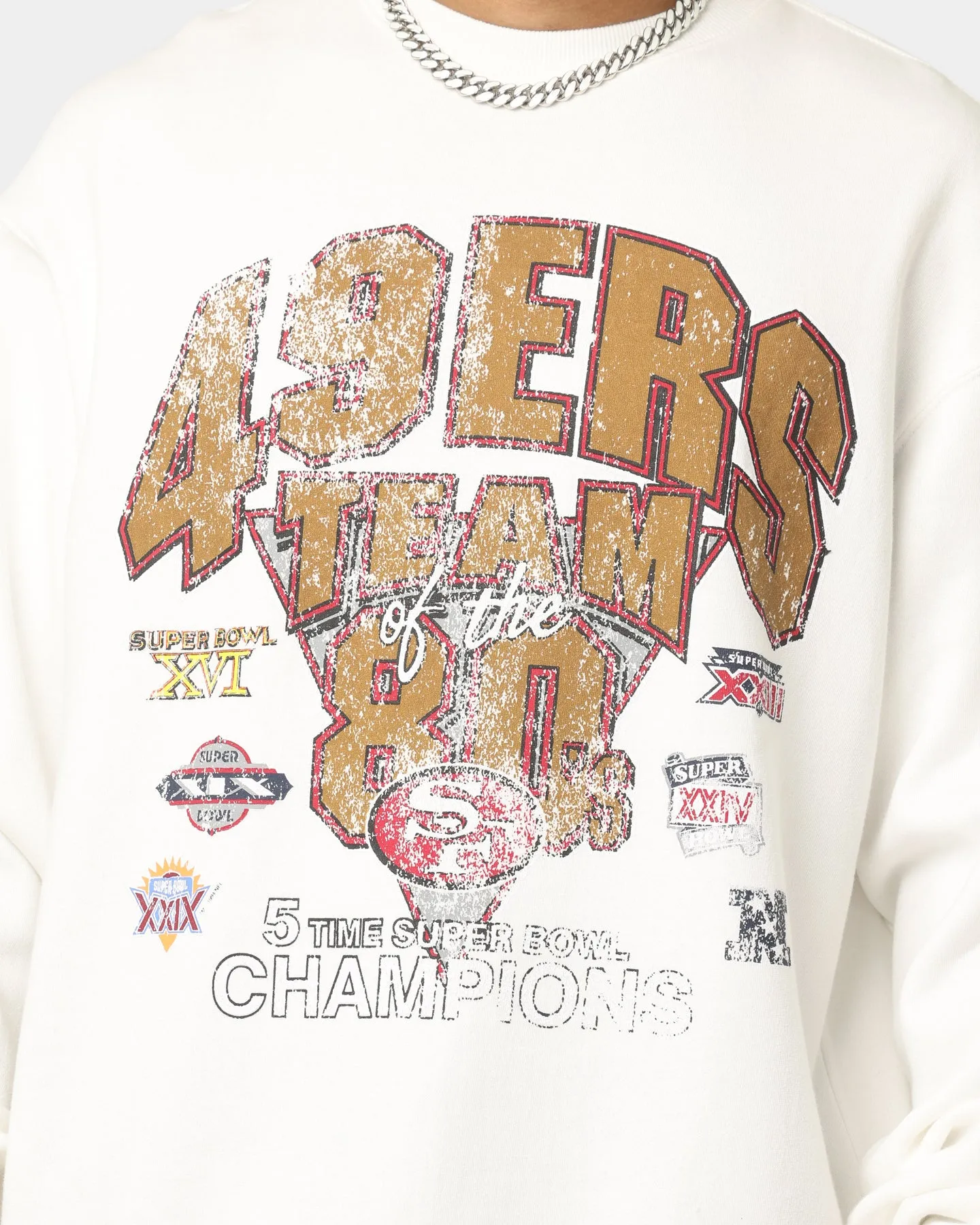 Mitchell & Ness San Francisco 49ers Vintage Super Bowl Crewneck Vintage White