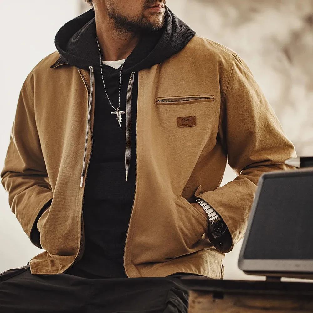 Modern Men Fashion Canvas Detroit Hunting  Jacket with Heavyweight Cotton Pockets Design