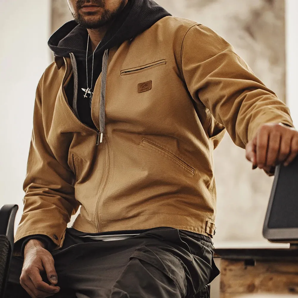 Modern Men Fashion Canvas Detroit Hunting  Jacket with Heavyweight Cotton Pockets Design