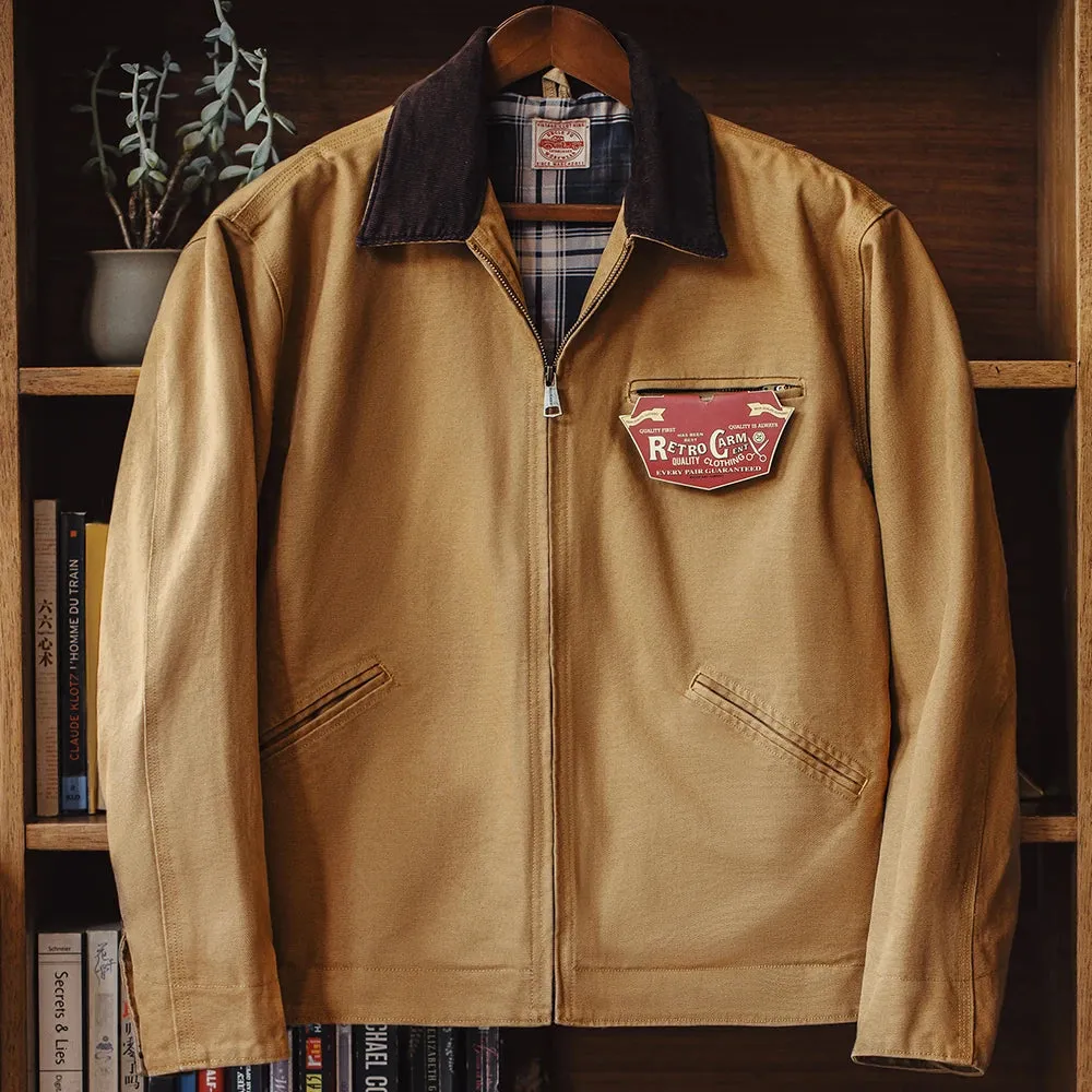 Modern Men Fashion Canvas Detroit Hunting  Jacket with Heavyweight Cotton Pockets Design