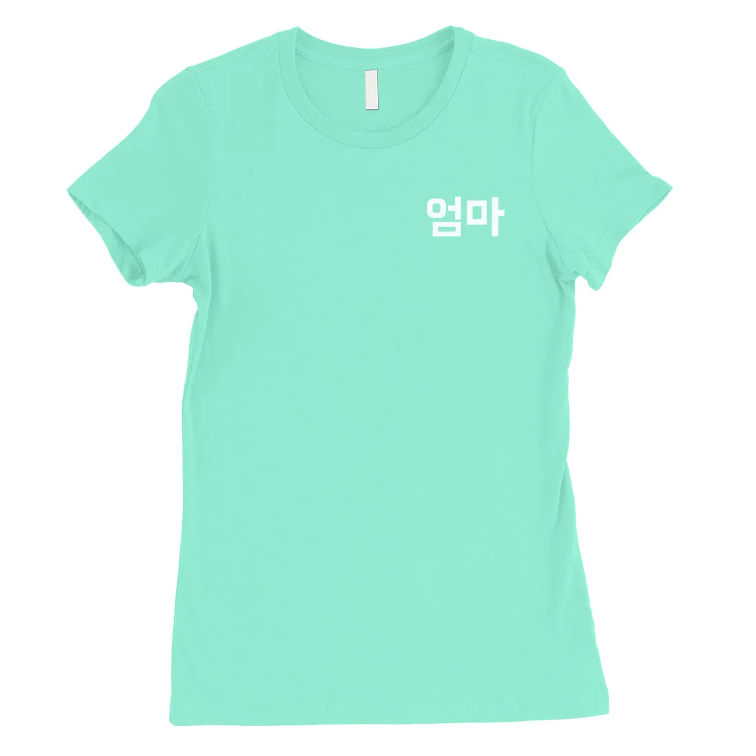 Mom Korean Letters Womens Short Sleeve T-Shirt Funny Mothers Day Tee