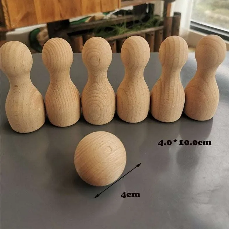 Montessori Outdoor Wooden Archery and Bowling Set