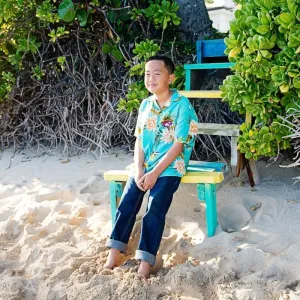 Mountain Green Hawaiian Boy Shirt