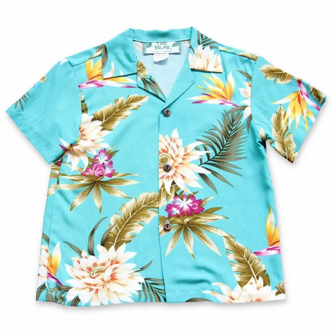 Mountain Green Hawaiian Boy Shirt