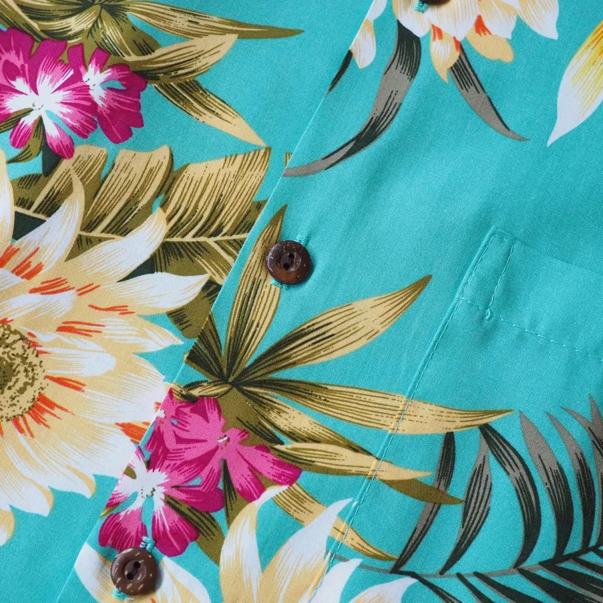 mountain green hawaiian rayon shirt