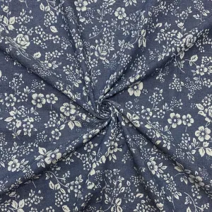 Multi Floral Chambray Denim Fabric
