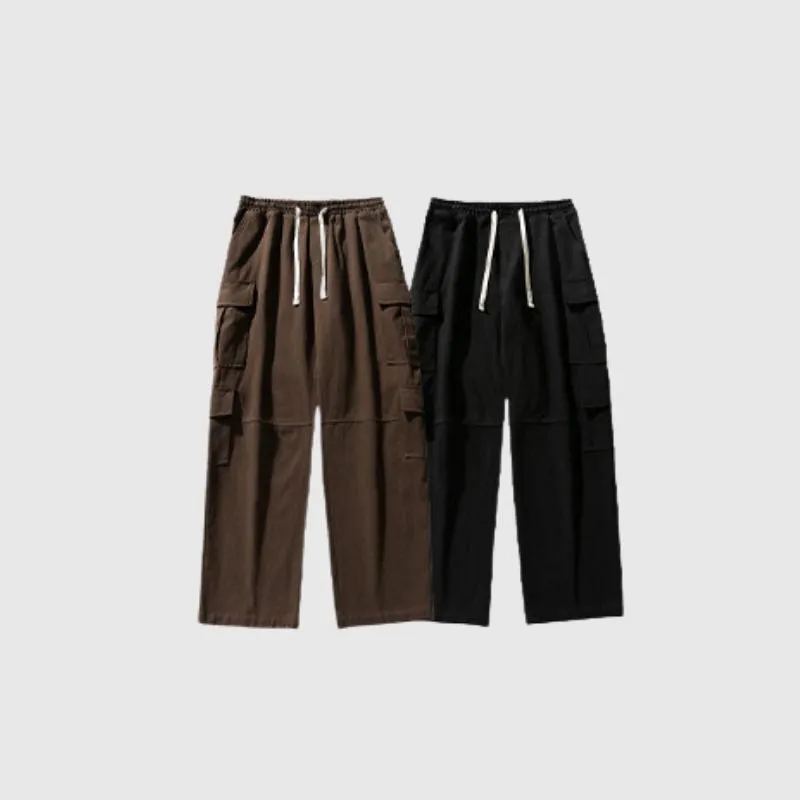 Multi Pocket Patch Solid Color Cargo Pants