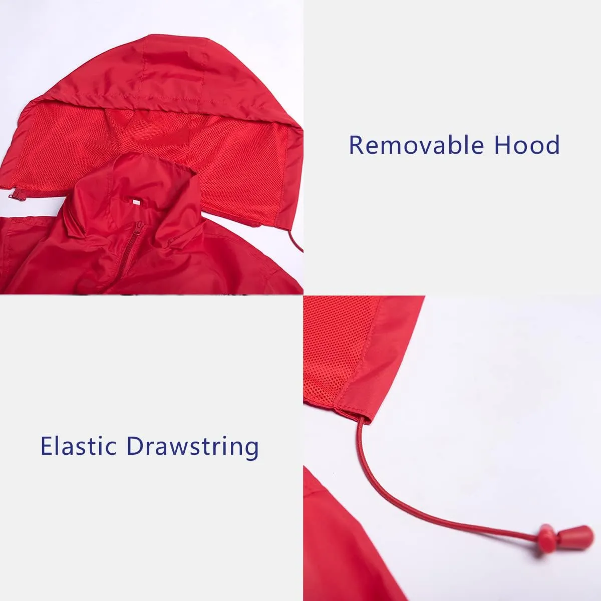 MYJAJAYI Mens Lightweight Windbreaker Waterproof Rain Jacket Hooded Windbreaker Jacket with Zipper Closure