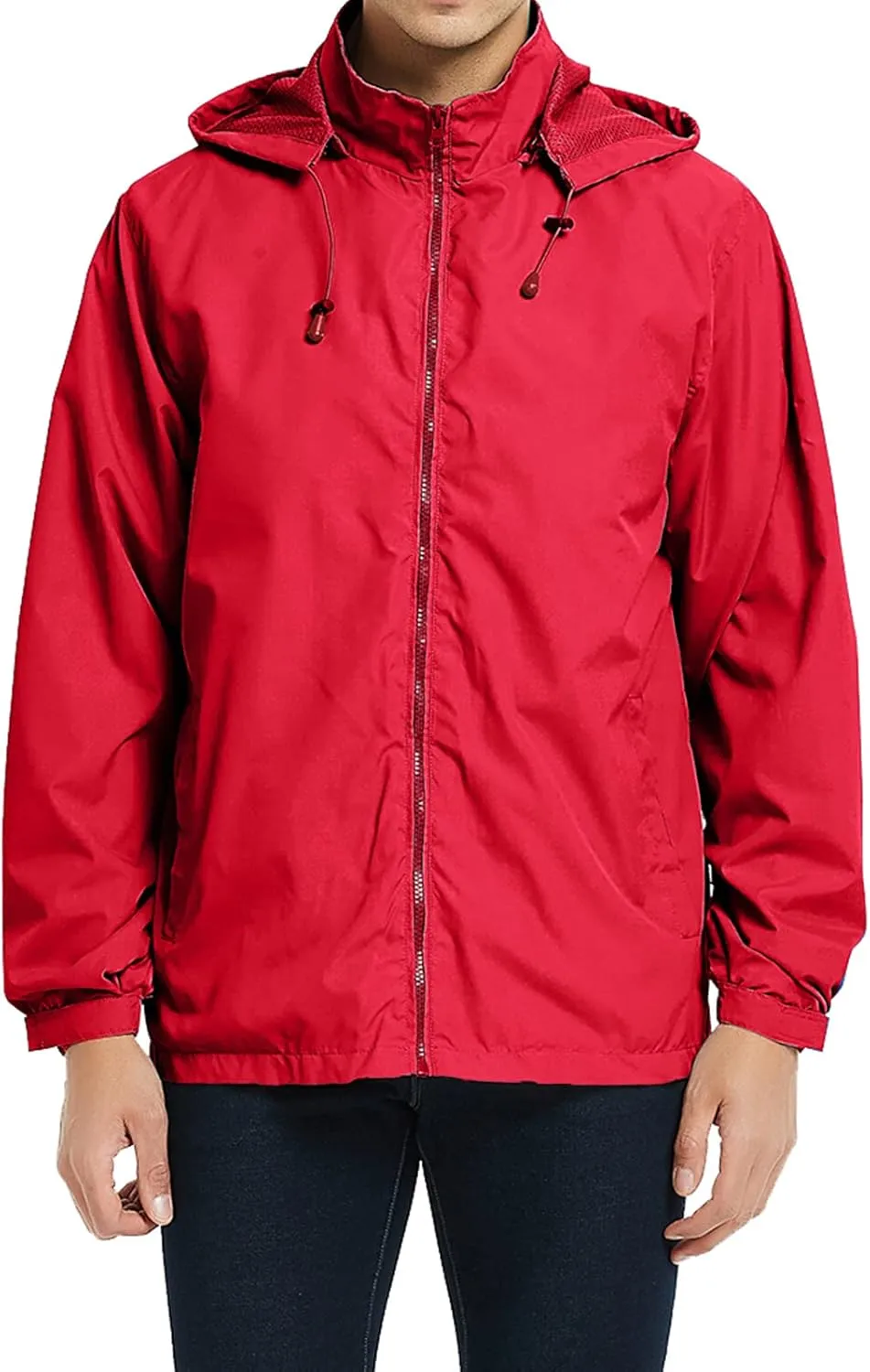 MYJAJAYI Mens Lightweight Windbreaker Waterproof Rain Jacket Hooded Windbreaker Jacket with Zipper Closure