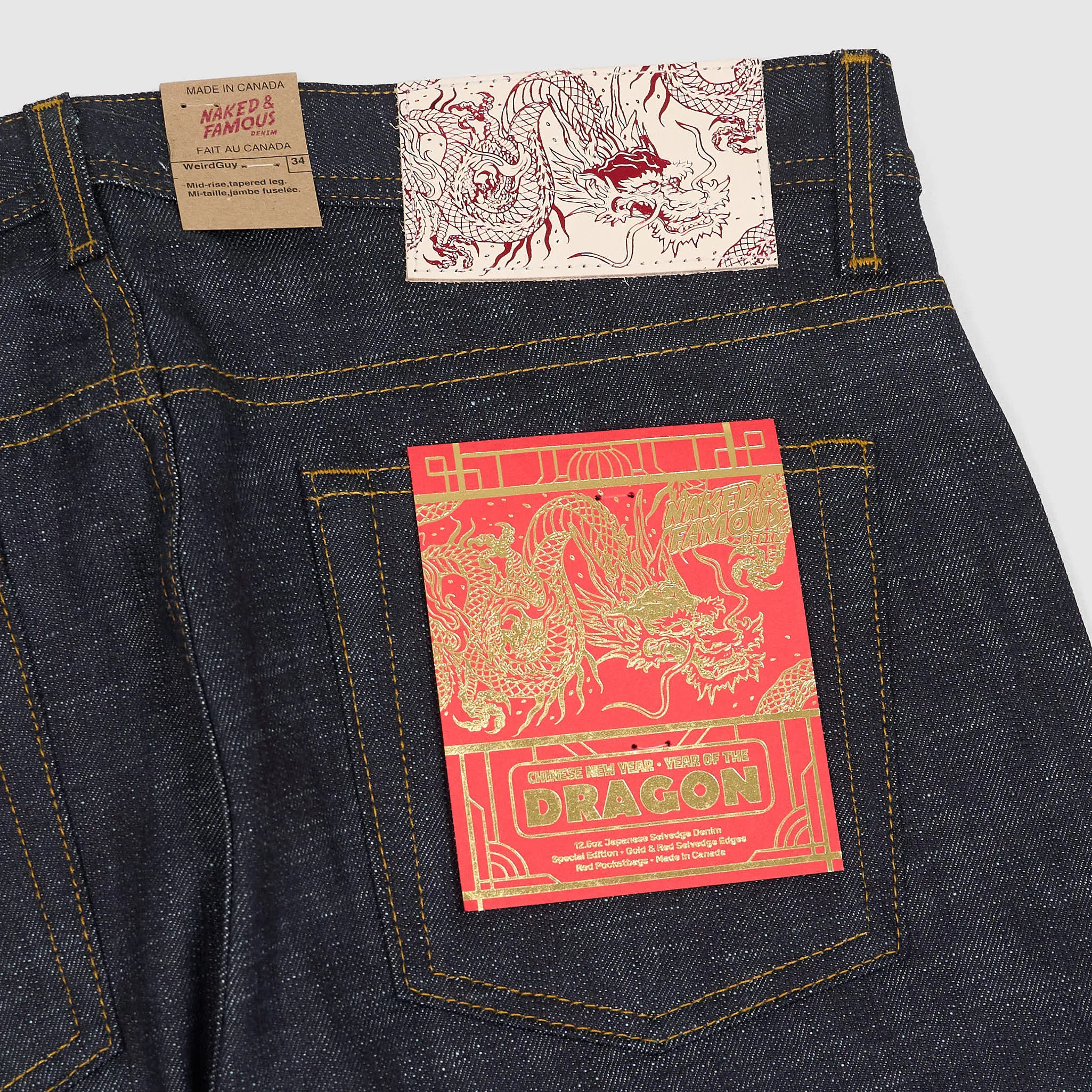 Naked & Famous Limited Edition Year Of The Dragon Weird Guy Jeans
