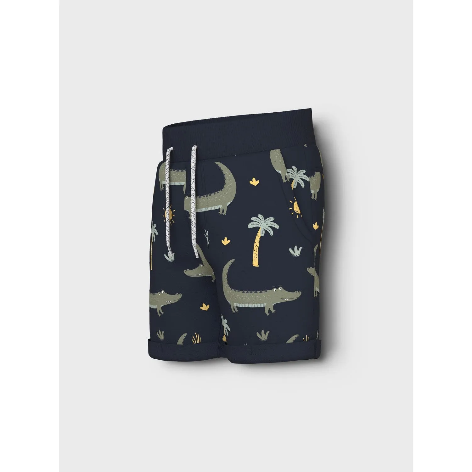 Name It Dark Sapphire Crocodiles Vermo Aop Long Sweat Shorts Noos