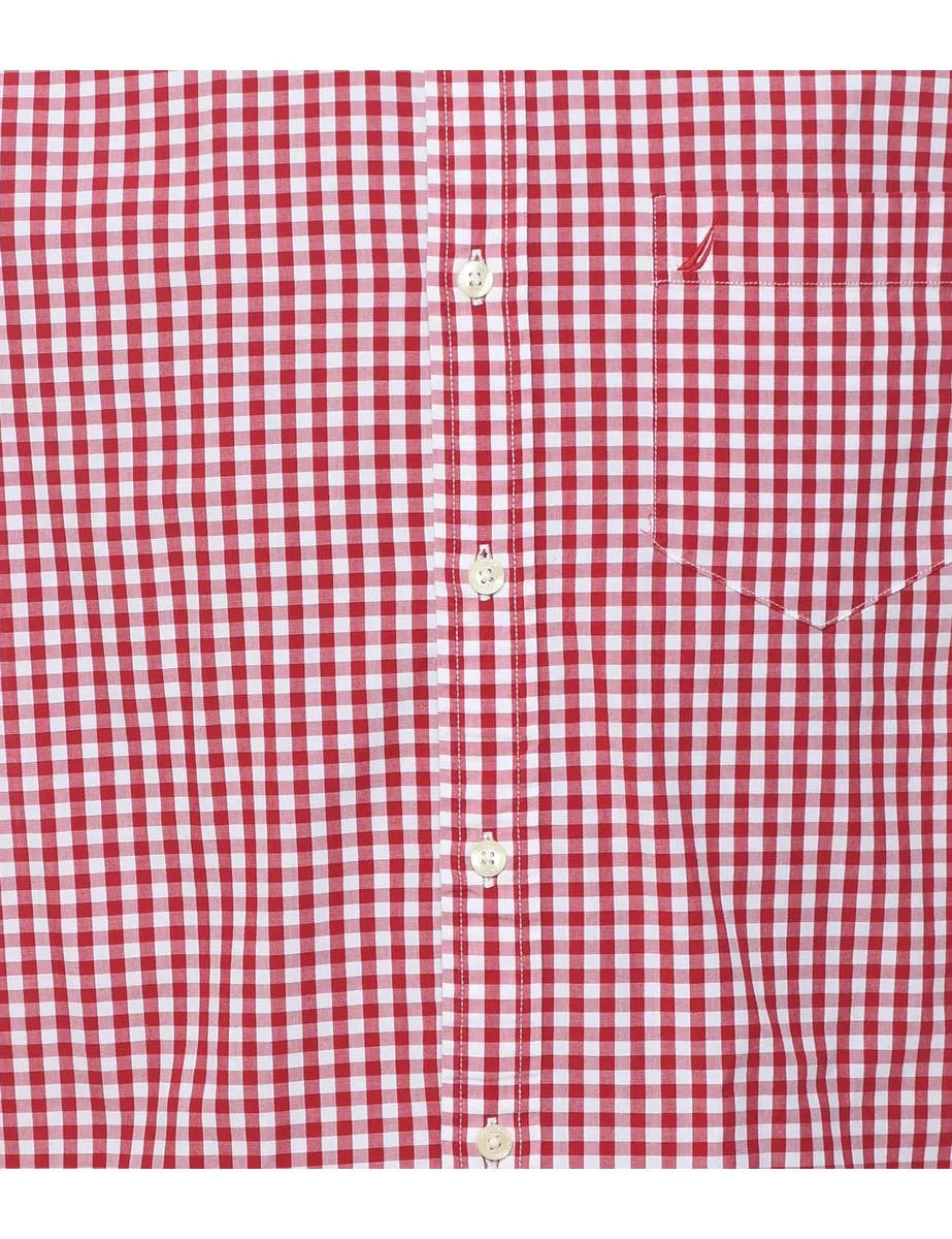 Nautica Checked Red & White Shirt - M