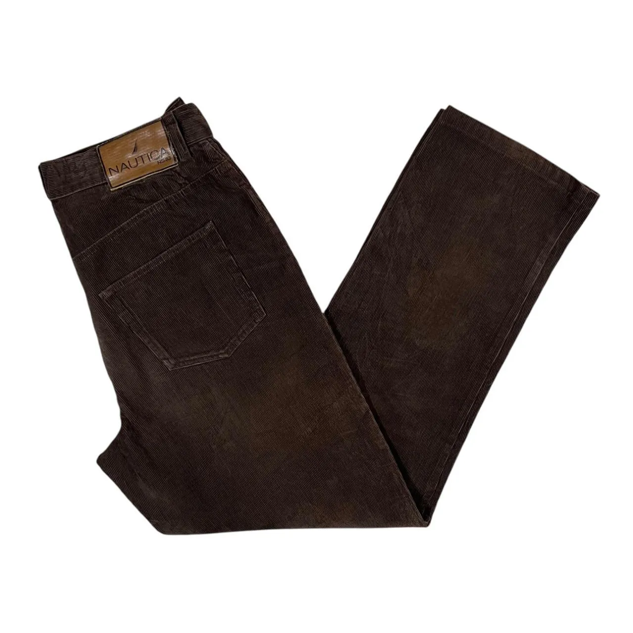 NAUTICA "Relaxed Fit" Classic Brown Corduroy Cord Straight Leg Trousers