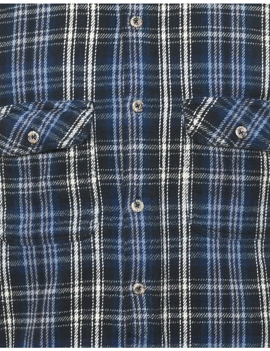 Navy & Black Checked Shirt - L