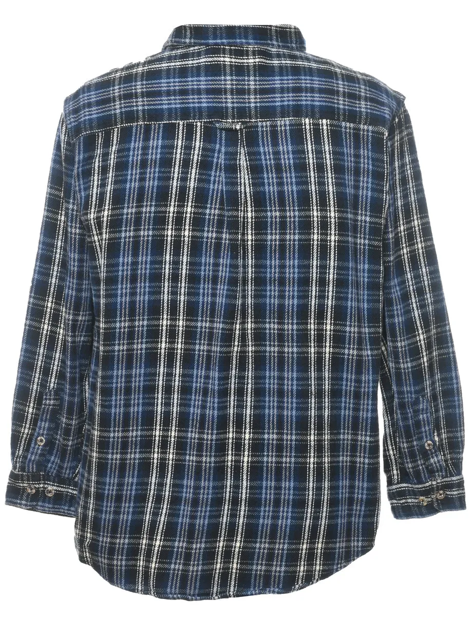 Navy & Black Checked Shirt - L