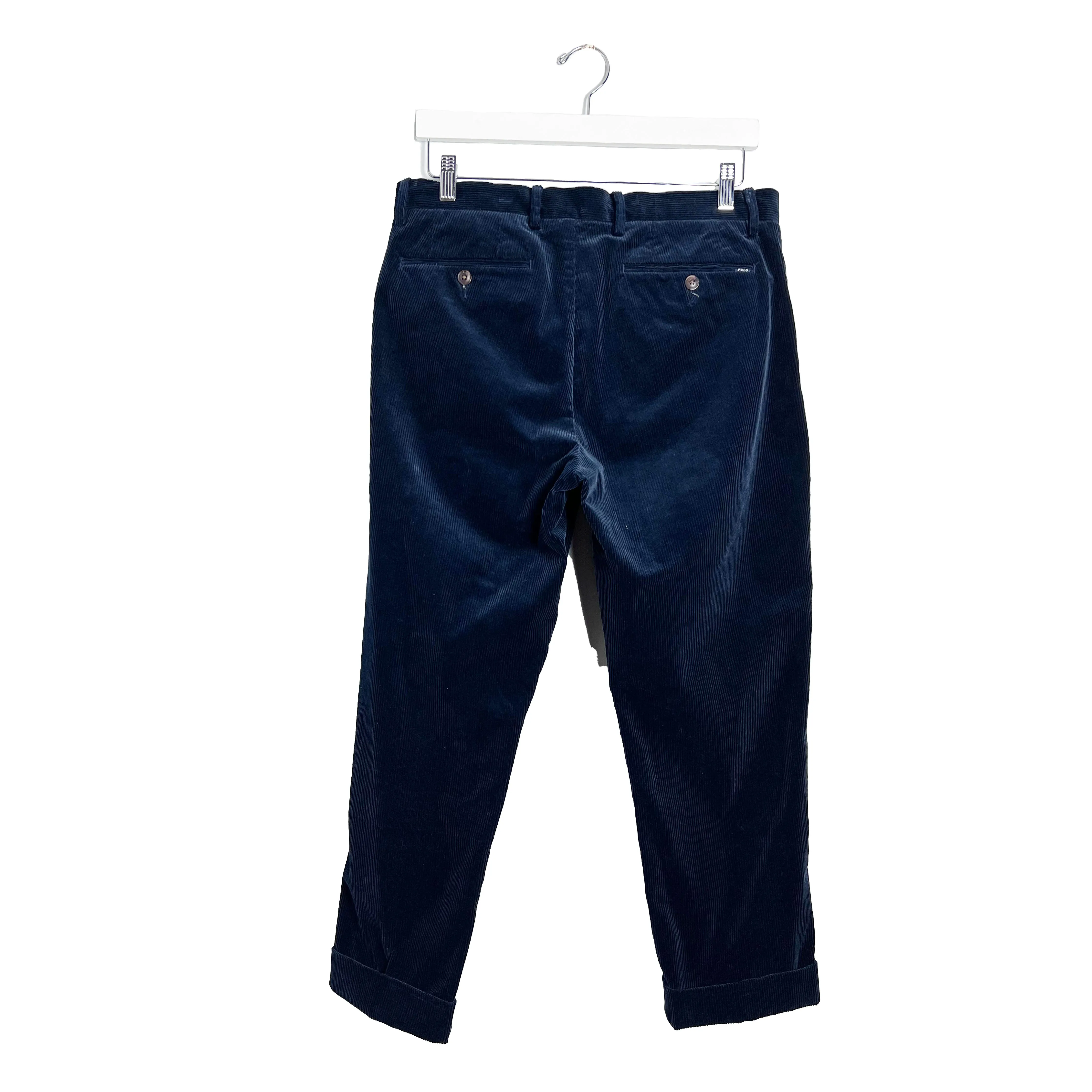 Navy Corduroy Cotton Stretch Classic Fit Pants