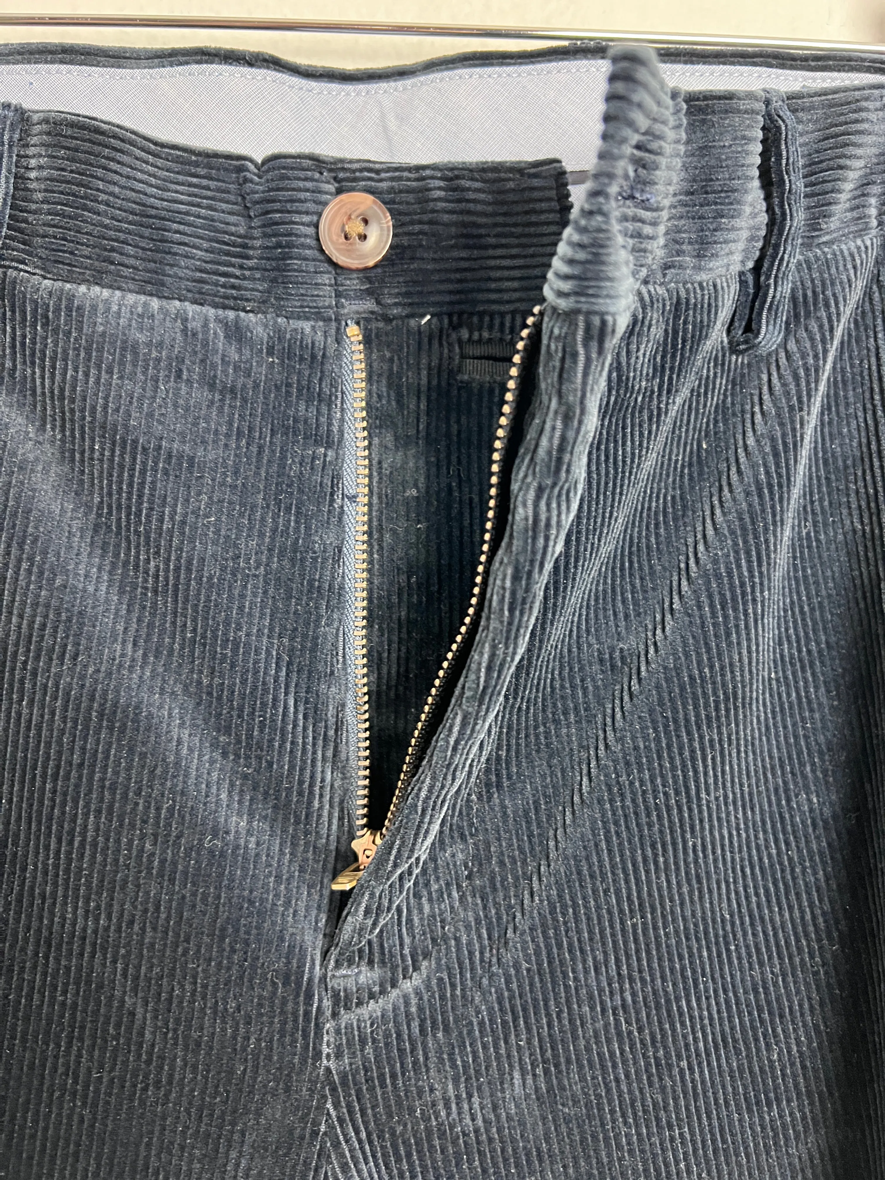 Navy Corduroy Cotton Stretch Classic Fit Pants