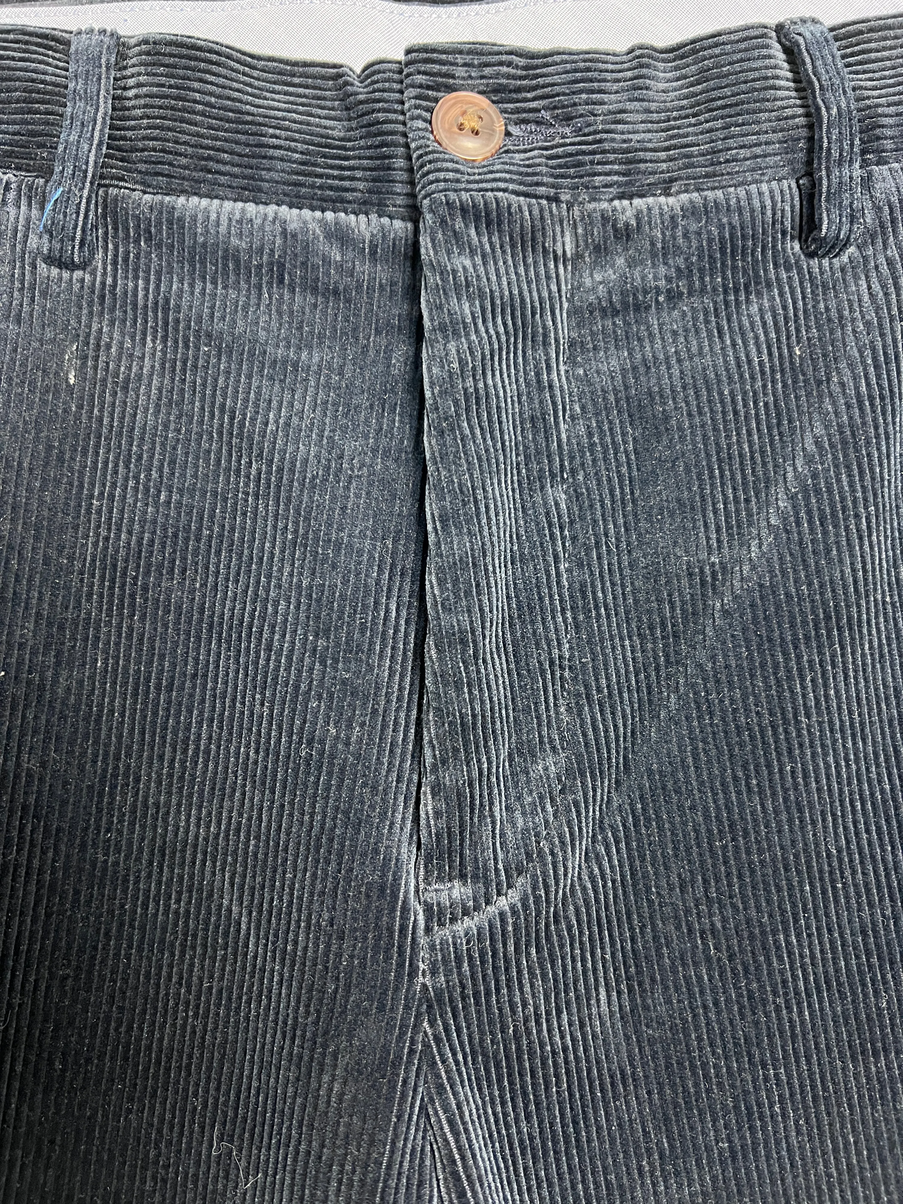Navy Corduroy Cotton Stretch Classic Fit Pants