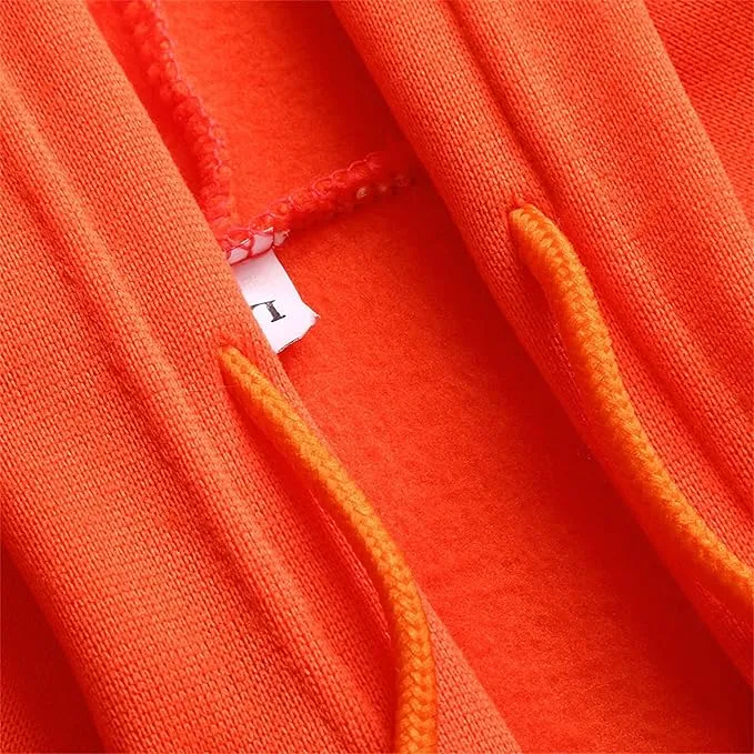 NEW Mens Fleece Reflective Hooded Sweatshirt Long Sleeve High Visibility Striped Hoodies Street Work Safety Pullover Tops, Orange, Sz XL