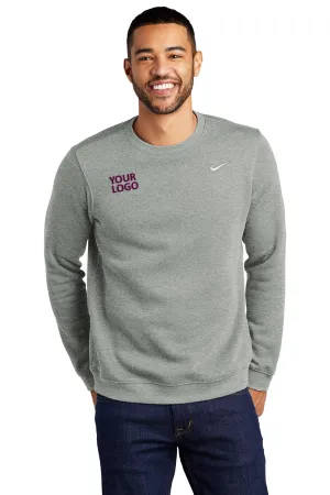 Nike Club Fleece Custom Crews, Dark Grey Heather