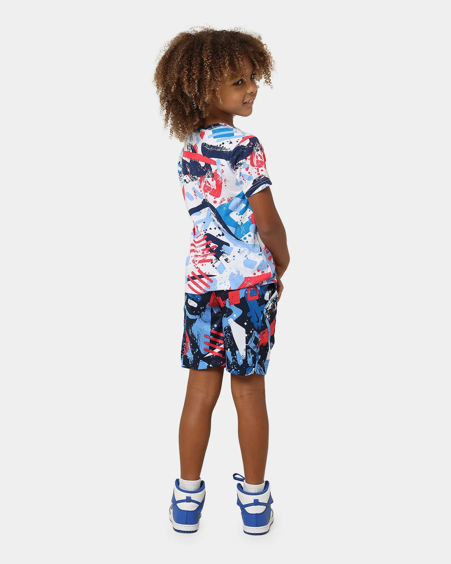 Nike Kid's Dri-Fit Thrill All Over Print Shorts Midnight Navy