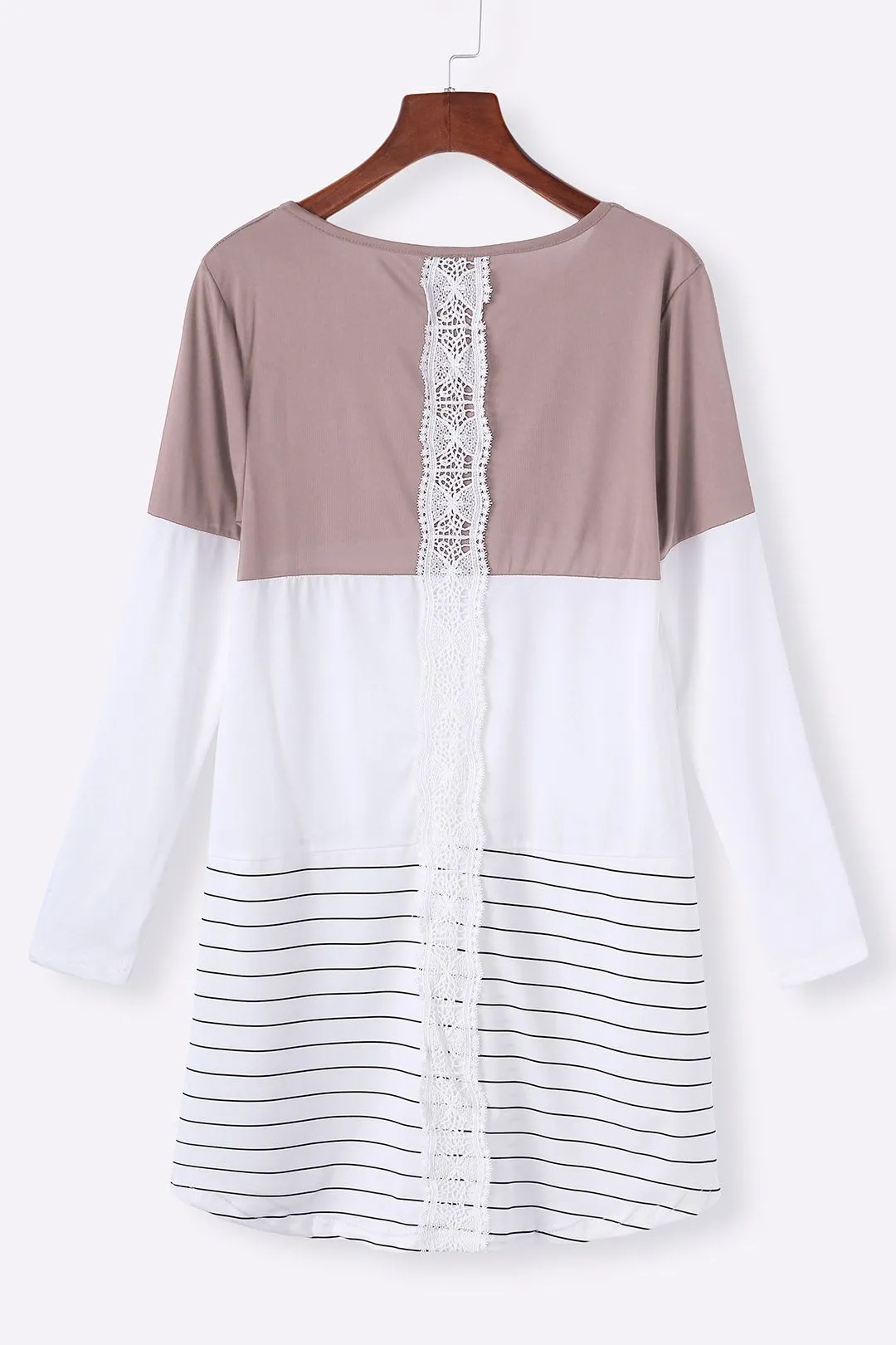 OEM ODM Colorblock & Striped Round Neck Top