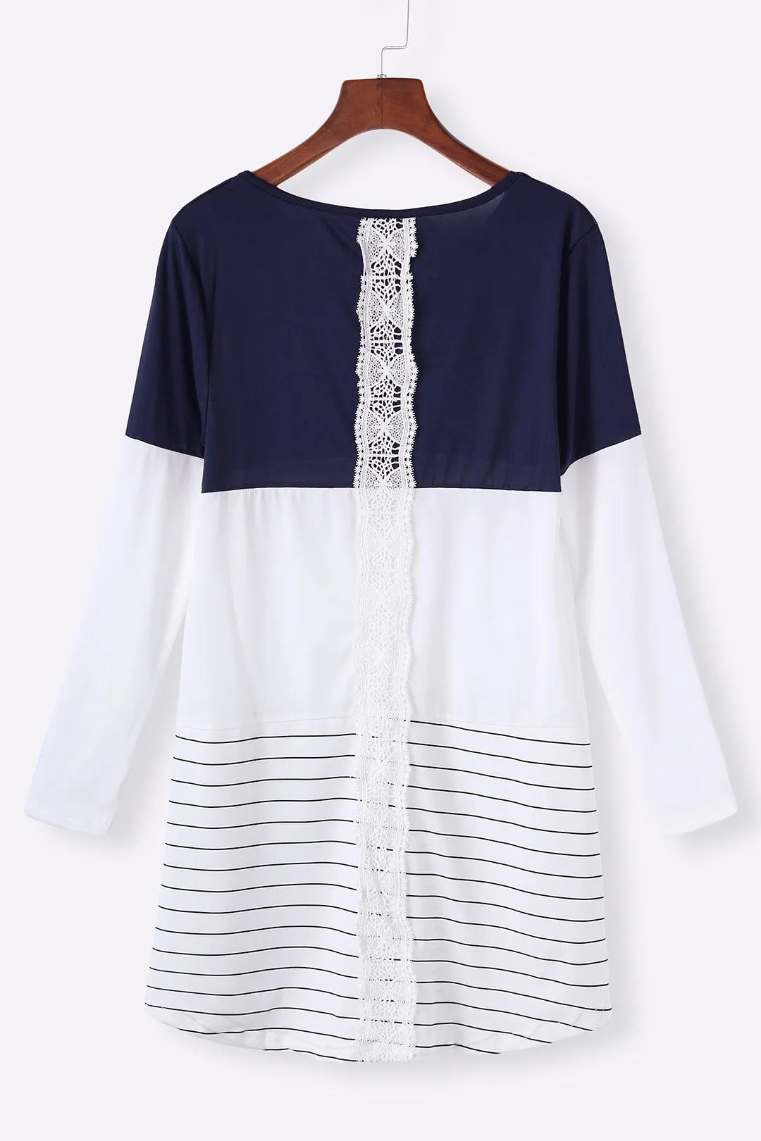 OEM ODM Colorblock & Striped Round Neck Top