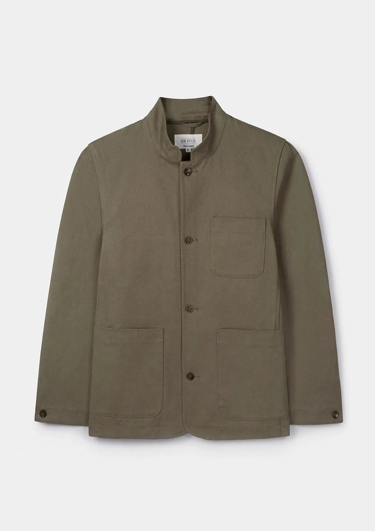 Olive Cotton Chore Nehru Jacket