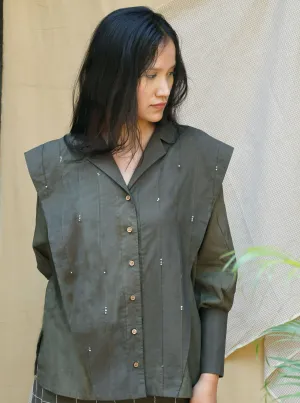 Olive Cotton Full Sleeves Green Shirt