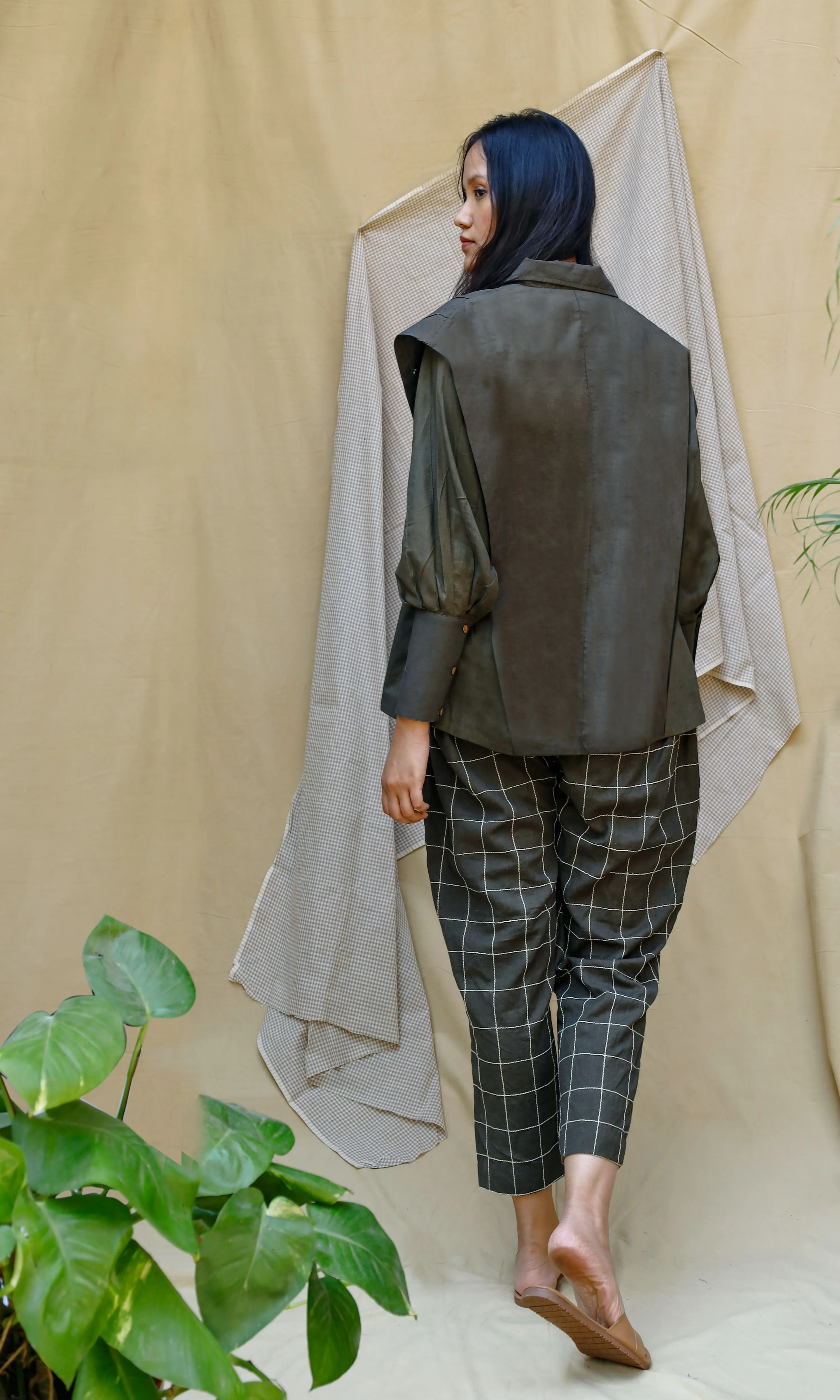 Olive Cotton Full Sleeves Green Shirt