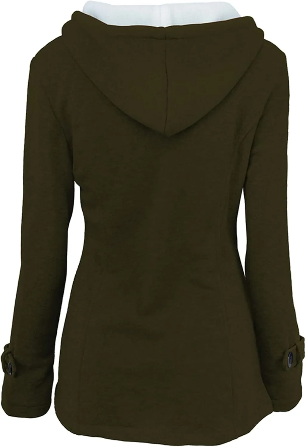 OMZIN Women Classic Hooded Coat Winter Casual Outerwear Fleece Lined Pockets