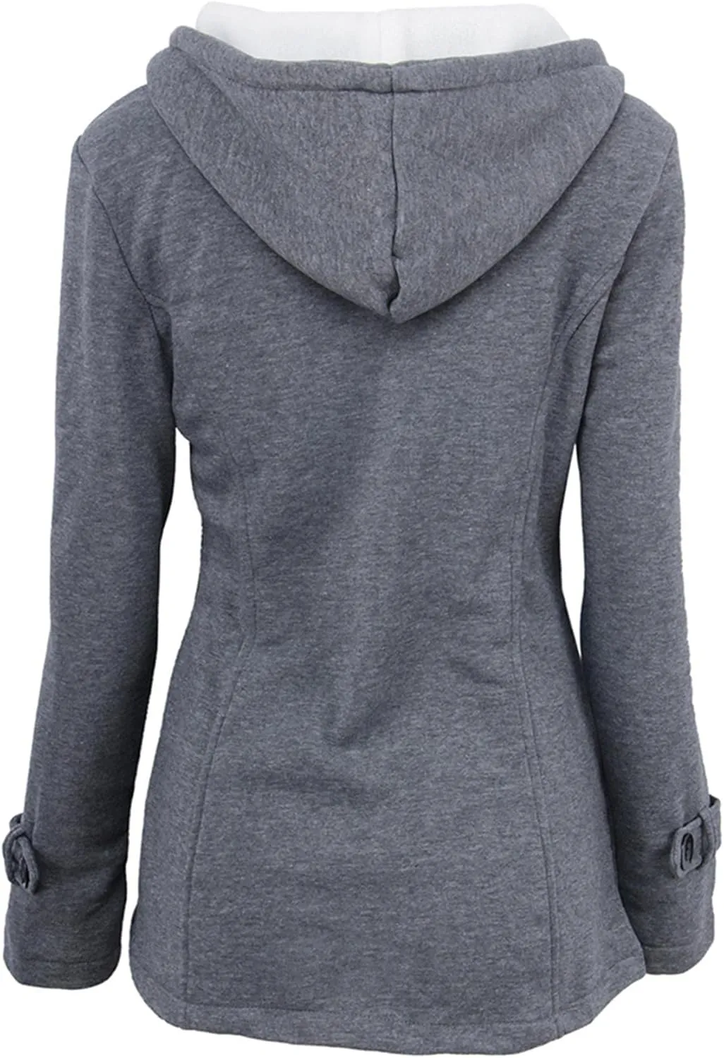 OMZIN Women Classic Hooded Coat Winter Casual Outerwear Fleece Lined Pockets