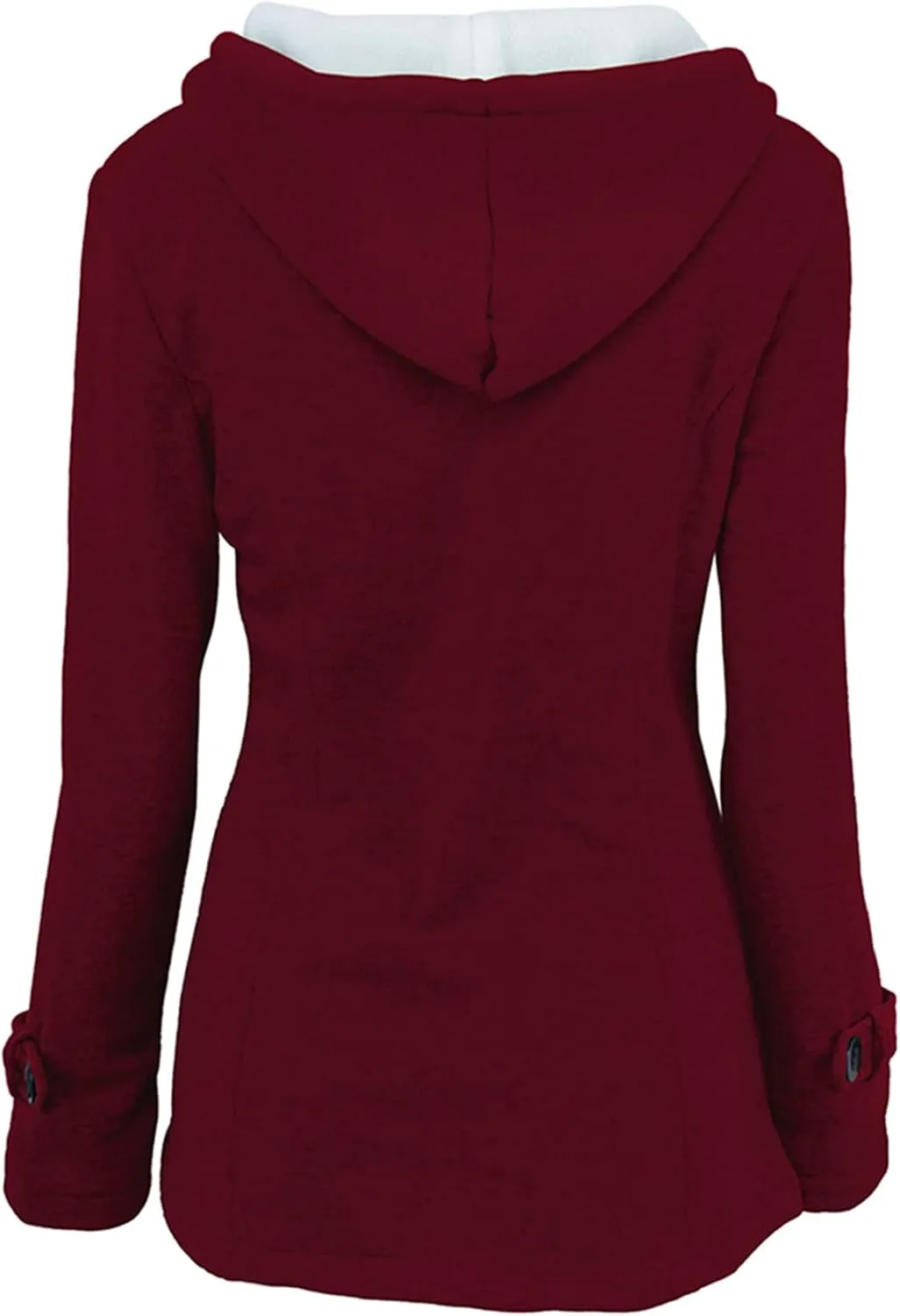OMZIN Women Classic Hooded Coat Winter Casual Outerwear Fleece Lined Pockets