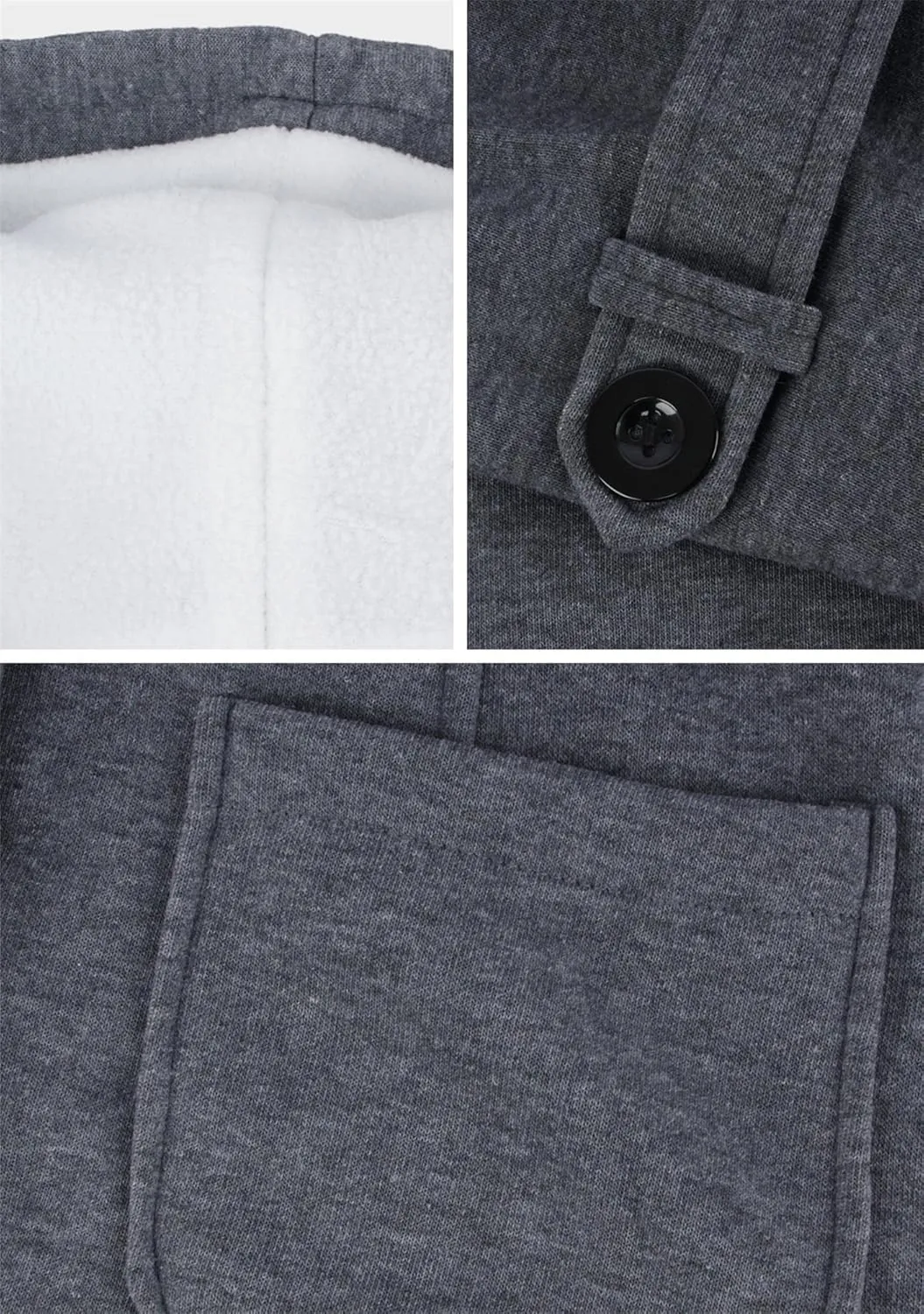 OMZIN Women Classic Hooded Coat Winter Casual Outerwear Fleece Lined Pockets