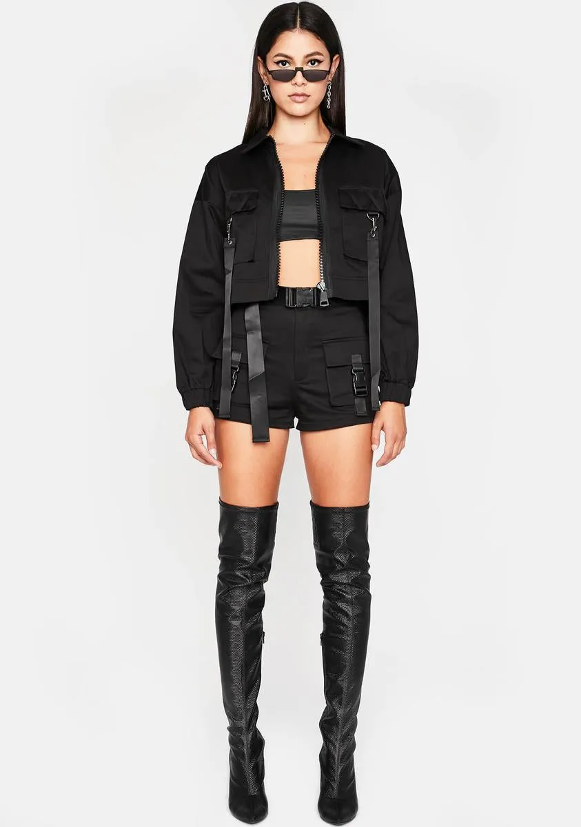 Onyx Concrete Militia Shorts Set