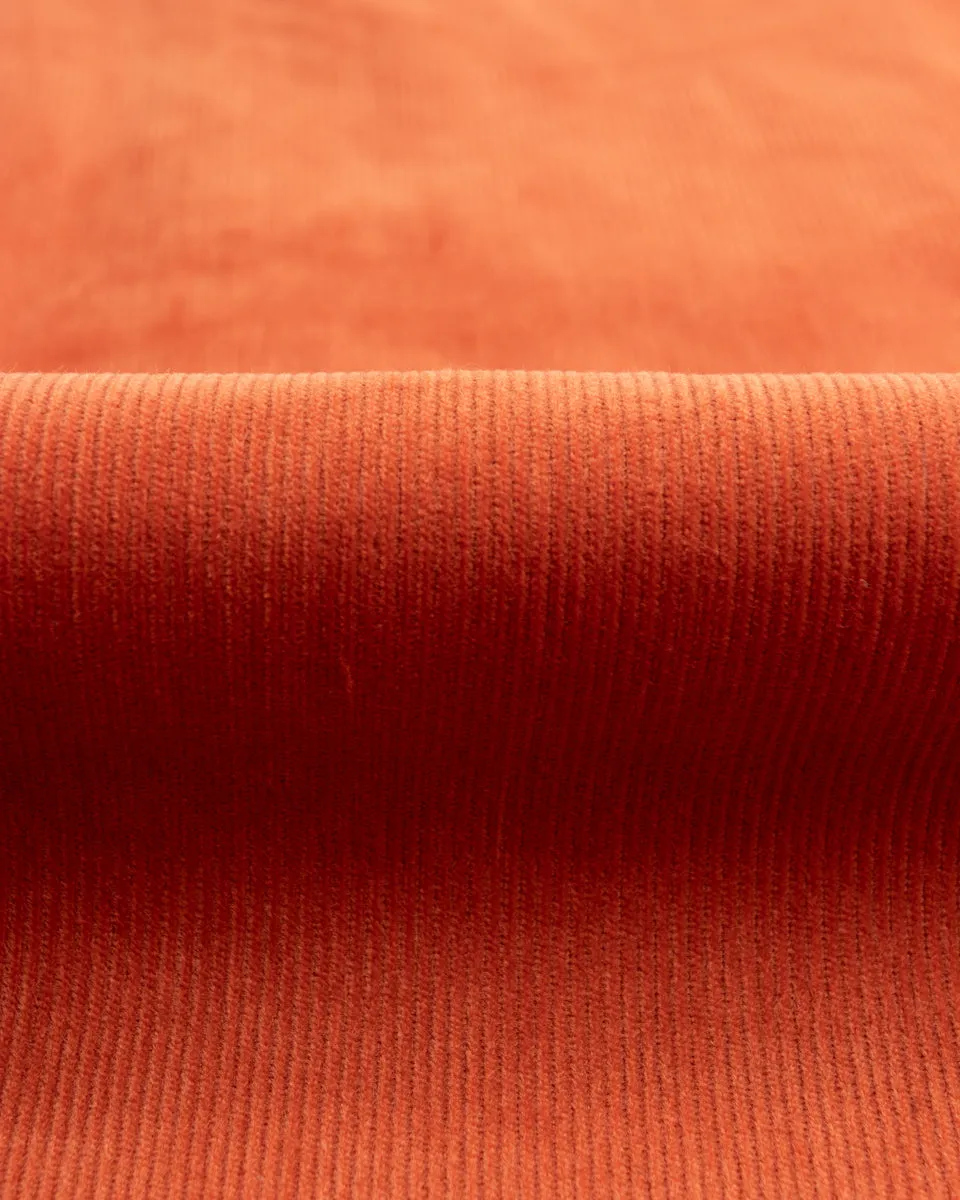Open Collar Resort S/S Shirt / Summer Corduroy - Salmon