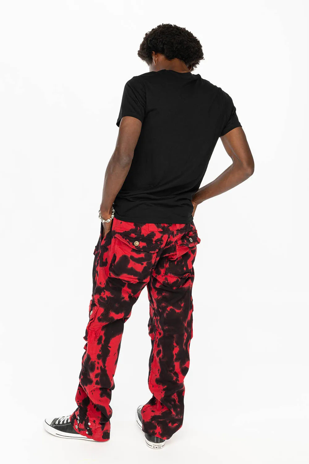 ORIGINAL ROBIN’S JEAN CALL OF DUTY CARGO PANTS IN BLACK/RED SPECIALTY WASH