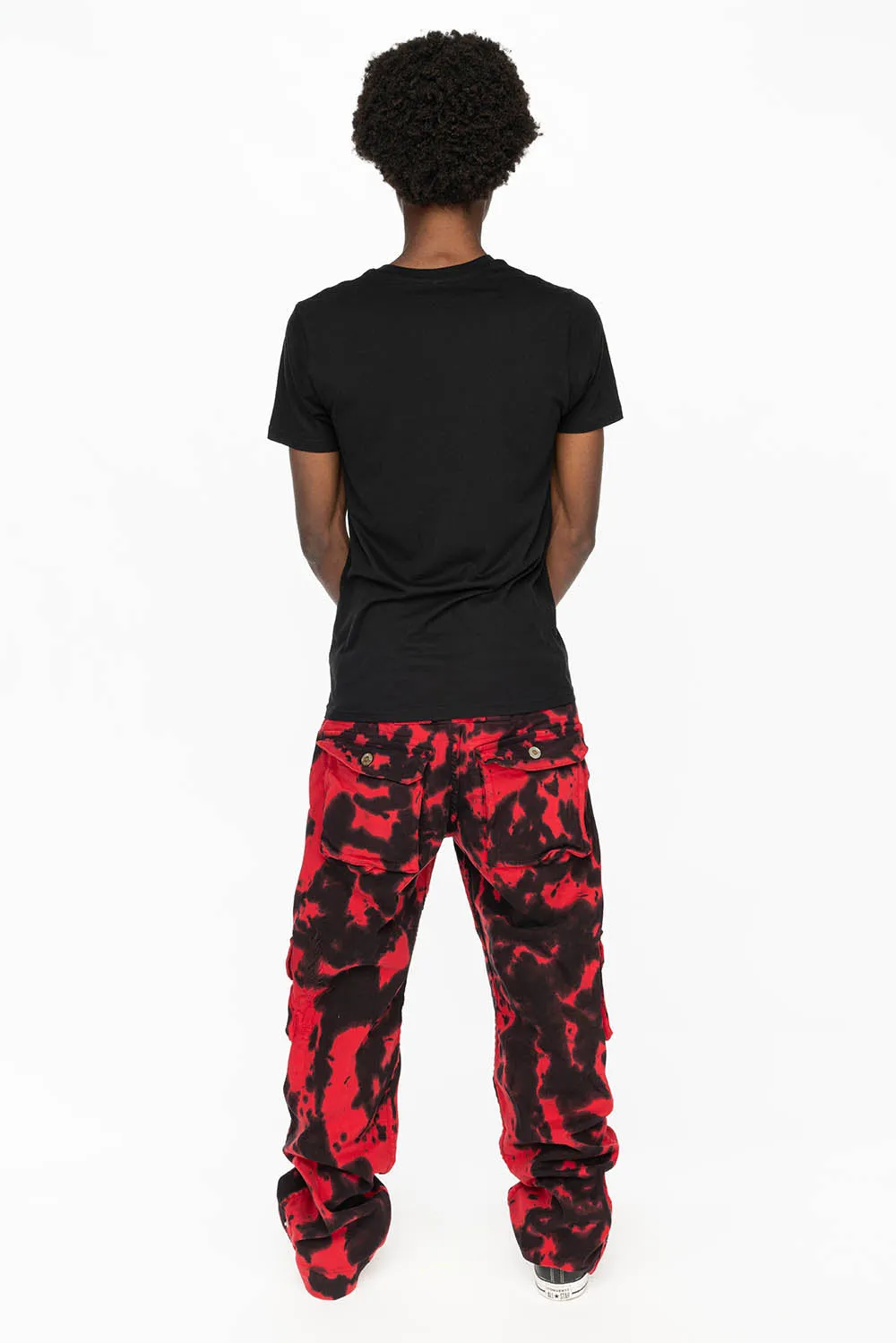 ORIGINAL ROBIN’S JEAN CALL OF DUTY CARGO PANTS IN BLACK/RED SPECIALTY WASH