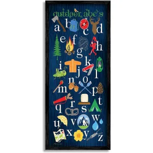 Outdoor ABCs 13"x30" Oversized Black Framed Giclee Texturized Art
