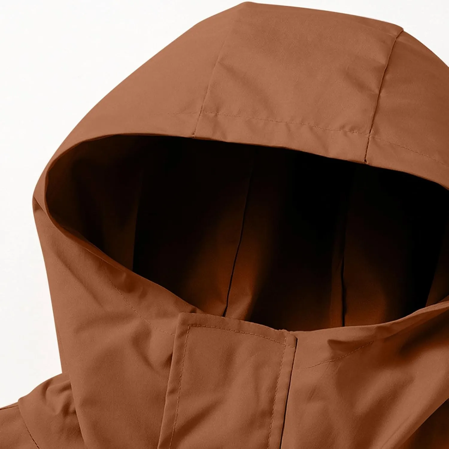 Oversized Waterproof Rain Jacket for Women Full Zip Up Lightweight Rain Coat Outdoor Windbreaker Hooded Coats